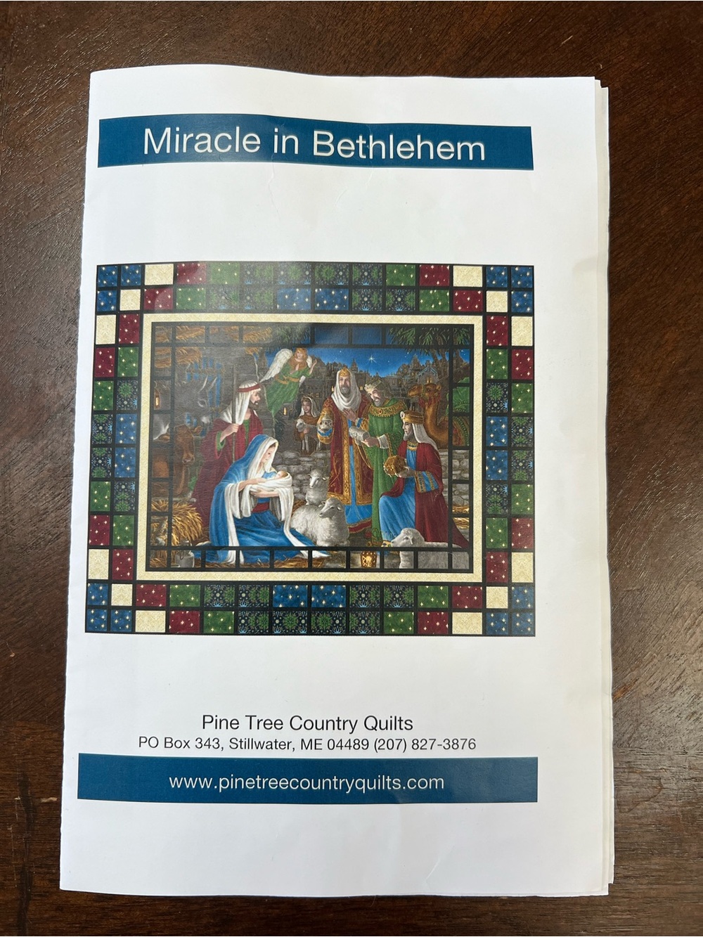 'Miracle in Bethlehem' Quilt Pattern - Multicolor with Cotton Panel
